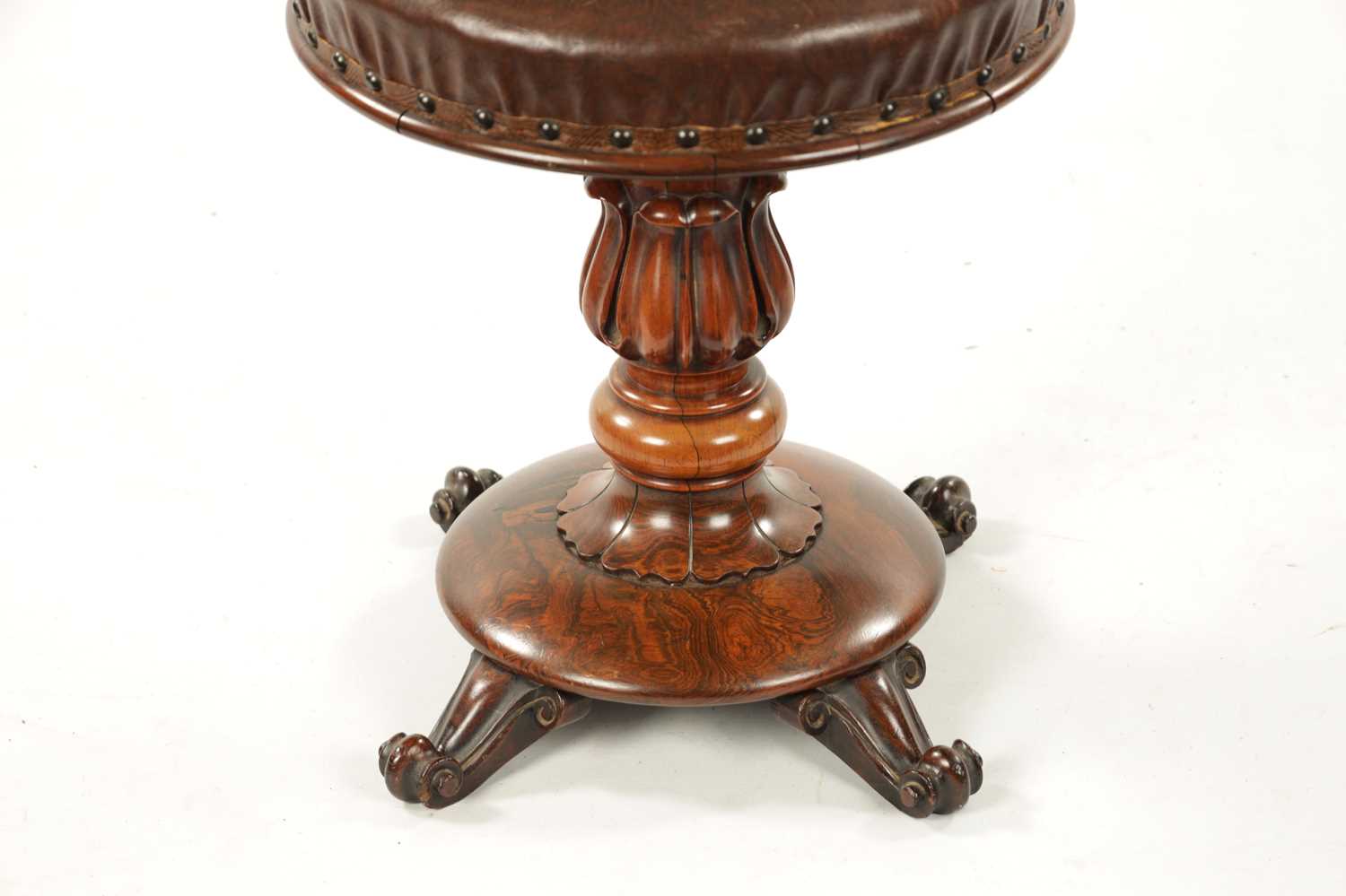 A 19TH CENTURY ROSEWOOD REVOLVING MUSIC CHAIR - Image 5 of 9