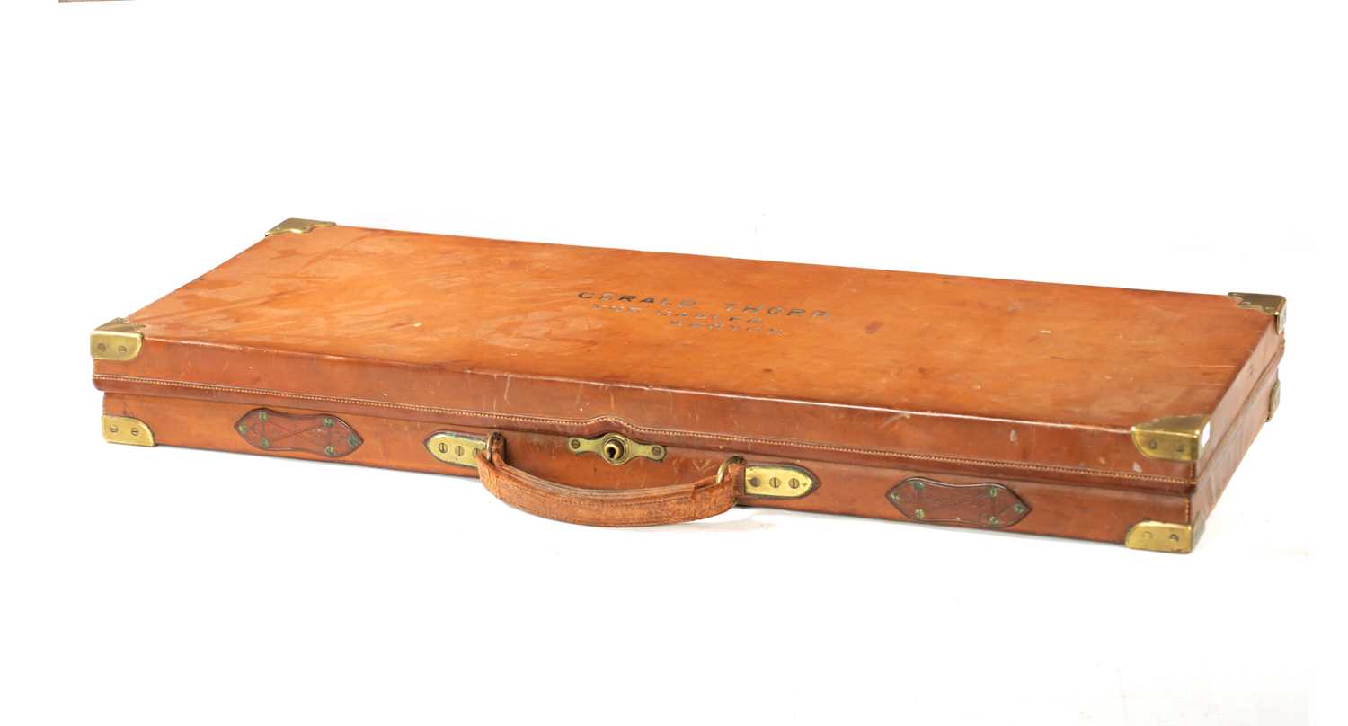 A LATE 19TH CENTURY BRASS BOUND LEATHER SHOTGUN CASE BY BOSS AND C0. - Image 5 of 8