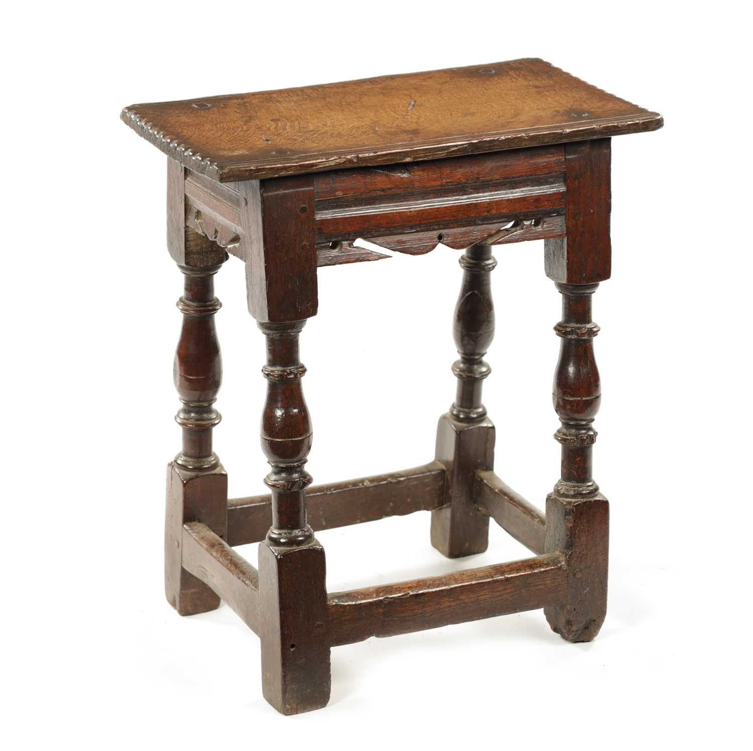 A 17TH CENTURY OAK JOINT STOOL