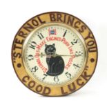 AN EARLY 20TH CENTURY ADVERTISING STERNOL OILS WALL CLOCK