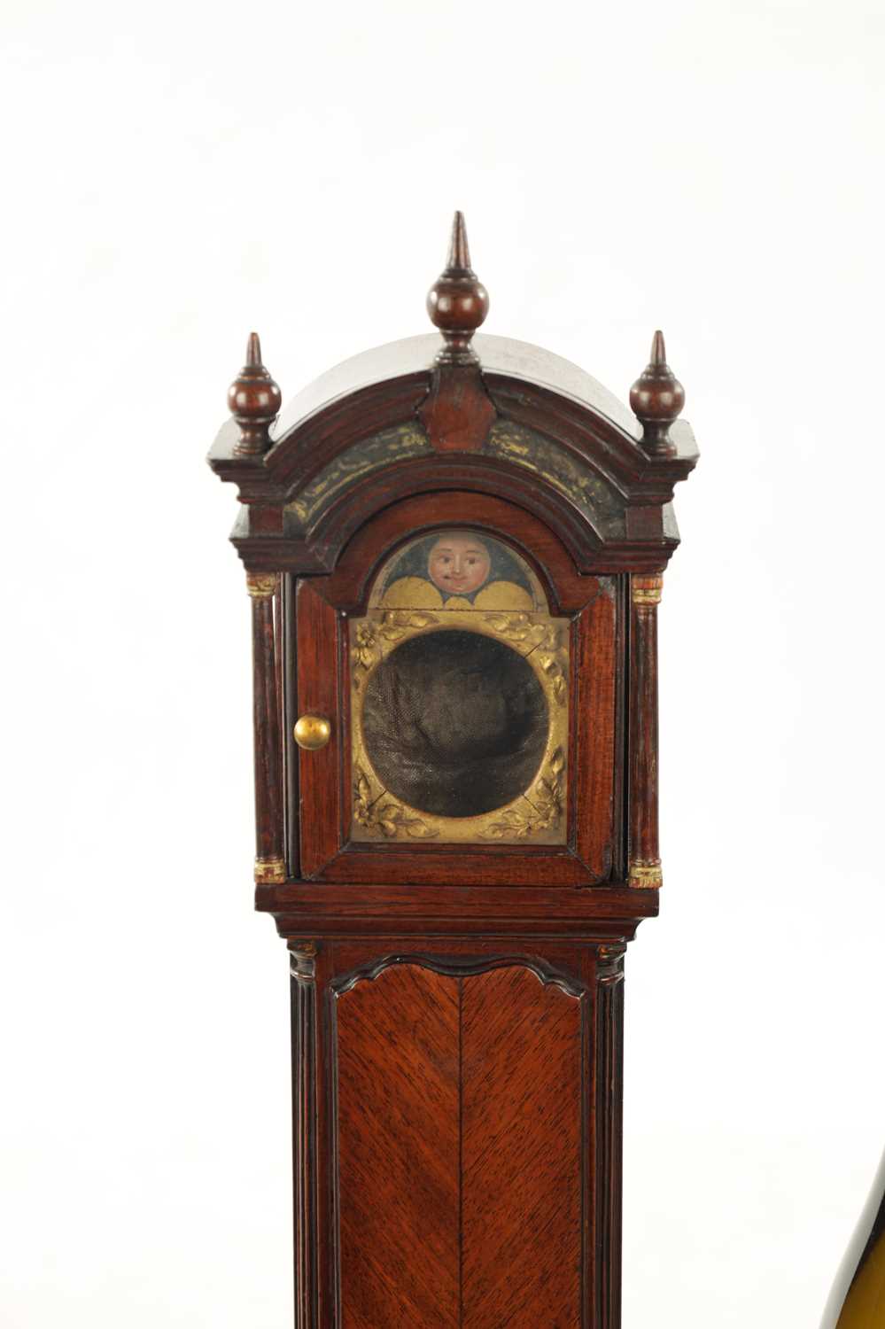 A RARE 18TH CENTURY MAHOGANY POCKET WATCH HOLDER FORMED AS A LIVERPOOL LONGCASE CLOCK - Image 3 of 10