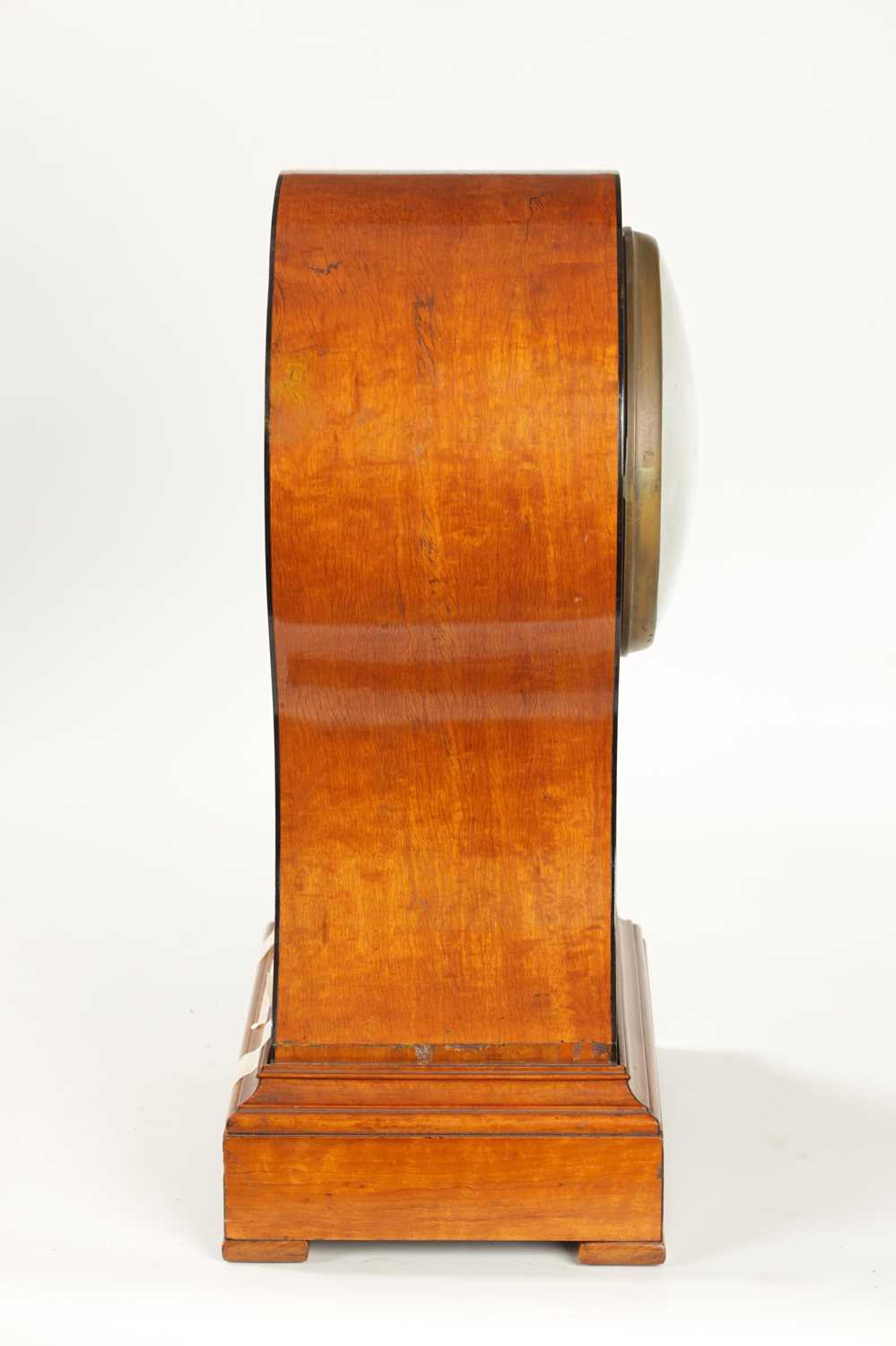 JOHN GRANT, FLEET STREET LONDON, A GOOD GEORGE III FIGURED SATINWOOD AND EBONY STRUNG EIGHT DAY DOUB - Image 4 of 7