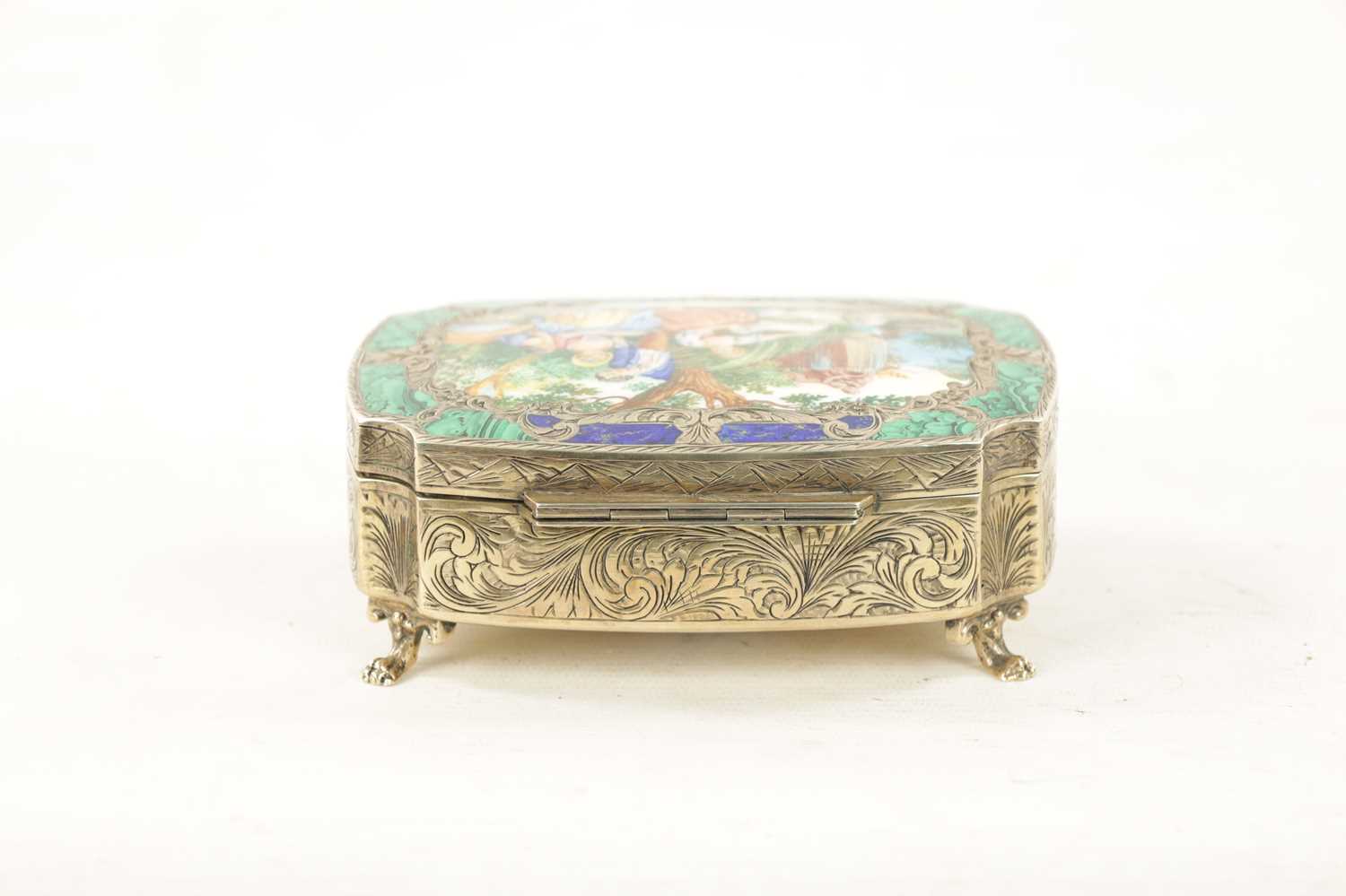 A FINE 19TH CENTURY ITALIAN SILVER AND ENAMEL MUSIC BOX - Image 7 of 7