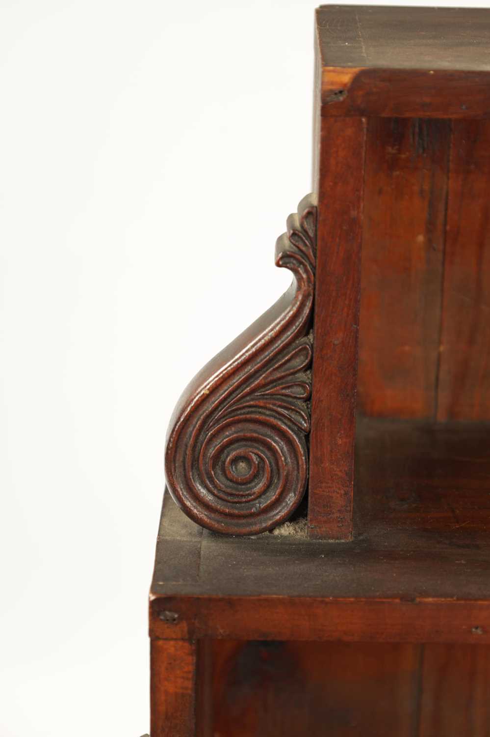 A SMALL REGENCY SIMULATED MAHOGANY STEPPED OPEN BOOKCASE - Image 4 of 11