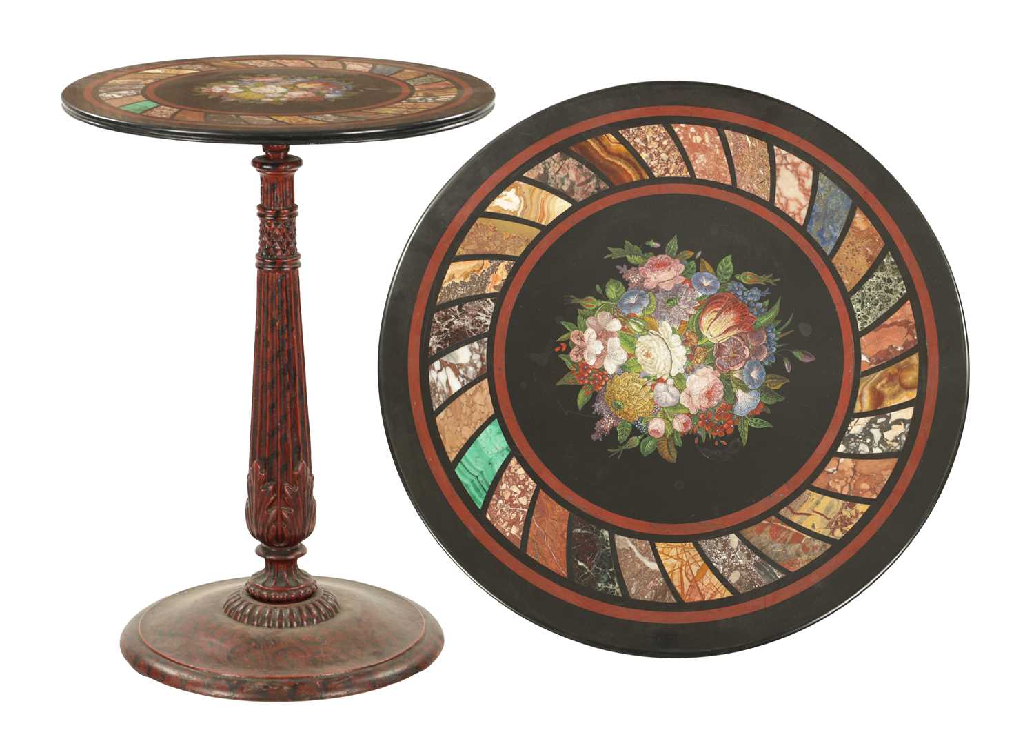 A FINE AND RARE 19TH CENTURY ITALIAN MICRO MOSAIC AND SPECIMEN MARBLE CIRCULAR TOPPED TABLE