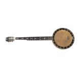 A GEORGE. P. MATTHEW FIVE STRING BANJO WITH 8.5" SKIN