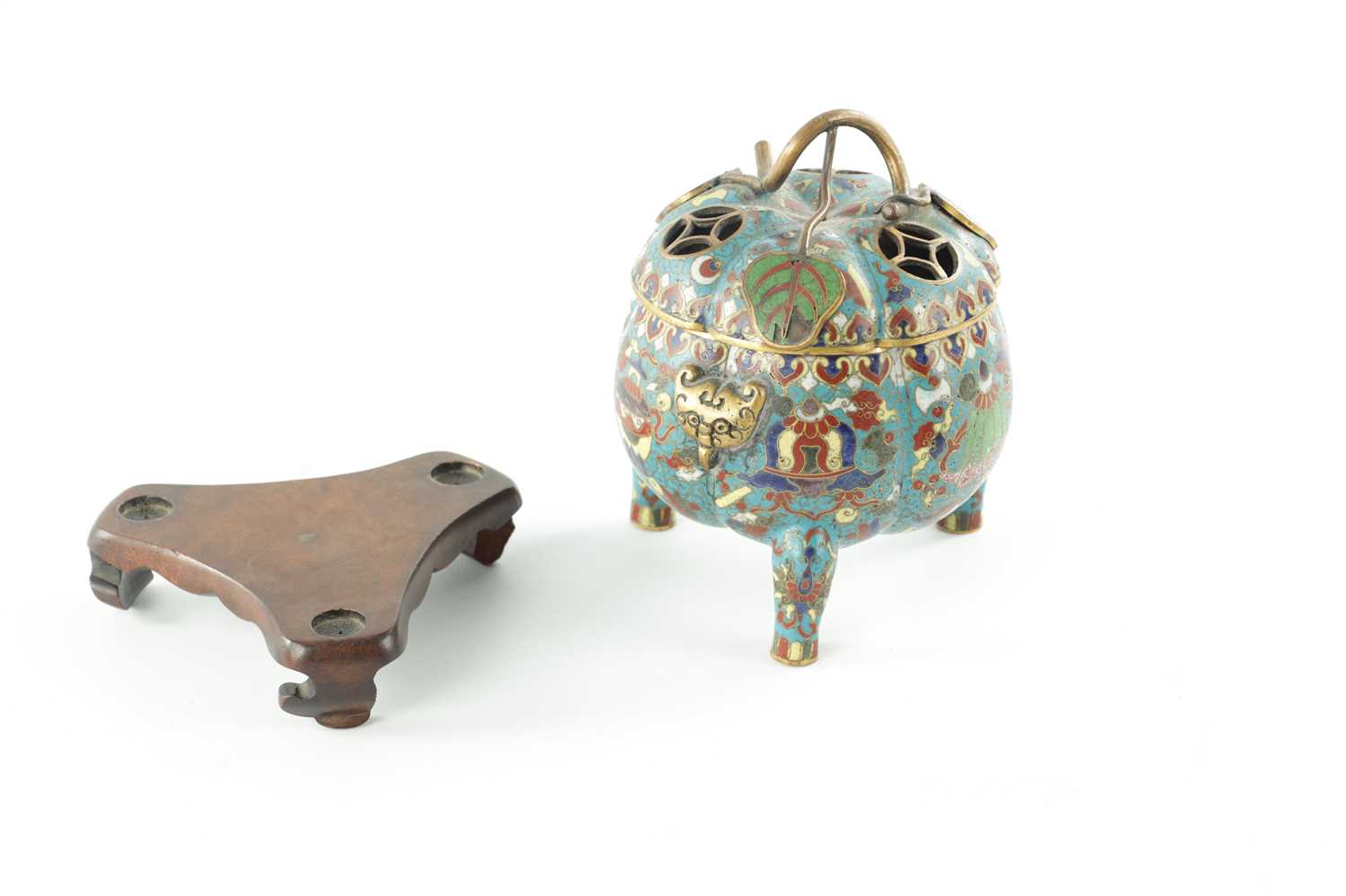 A GOOD EARLY 19TH CENTURY CHINESE CLOISONNÉ INCENSE BURNER - Image 7 of 8