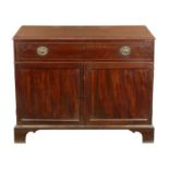 A GEORGE III MAHOGANY GENTLEMAN’S LIBRARY CHEST WITH SECRETAIRE DRAWER