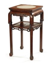 A 19TH CENTURY CHINESE HARDWOOD JARDINIERE STAND