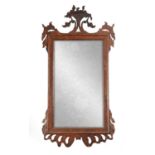 A LARGE MID 18TH CENTURY WALNUT HANGING MIRROR