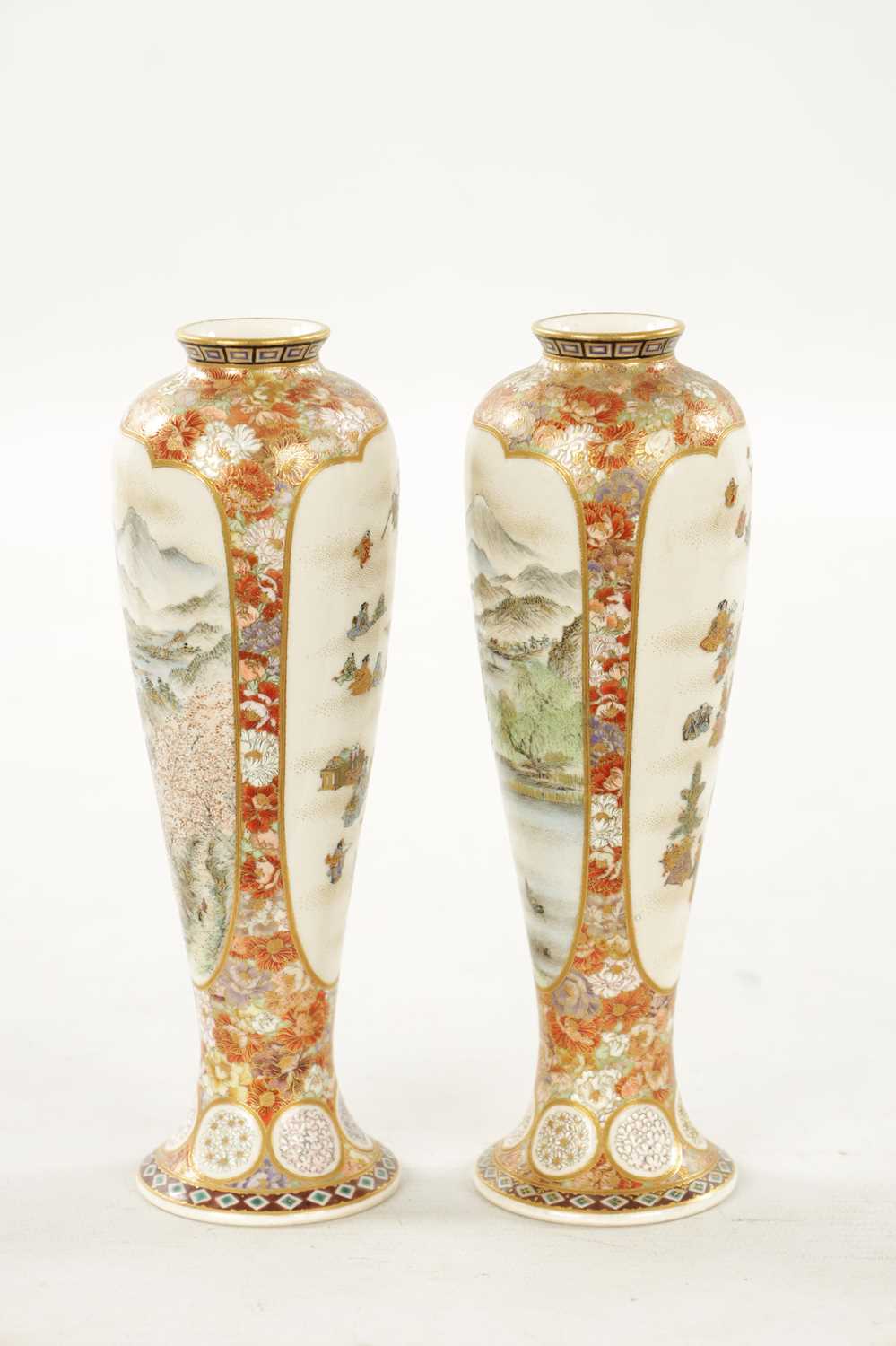 YABU MEIZAN (1853-1934) A FINE PAIR OF MEIJI PERIOD JAPANESE SATSUMA VASES - Image 6 of 24