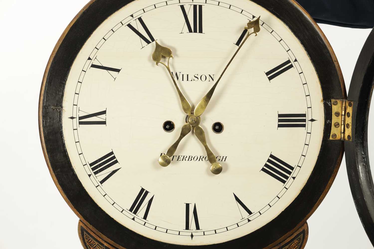 WILSON, PETERBOROUGH. A GEORGE III LACQUERED CHINOISERIE STRIKING TAVERN CLOCK - Image 3 of 10