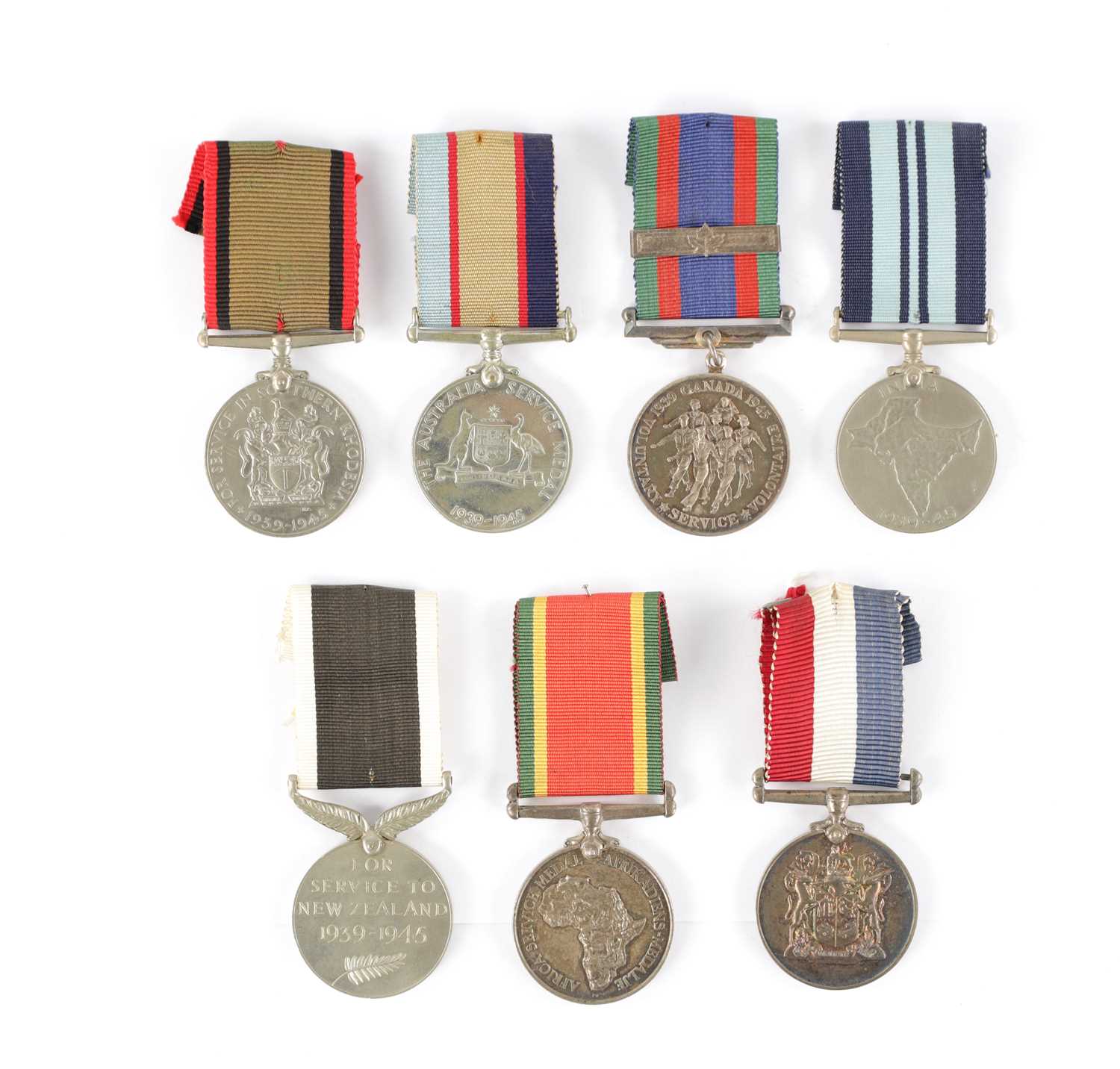 A COLLECTION OF SEVEN WW2 SERVICE MEDALS