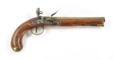 H.W. MORTIMER, LONDON. A RARE GEORGE III ROYAL MAIL COACH FLINTLOCK PISTOL