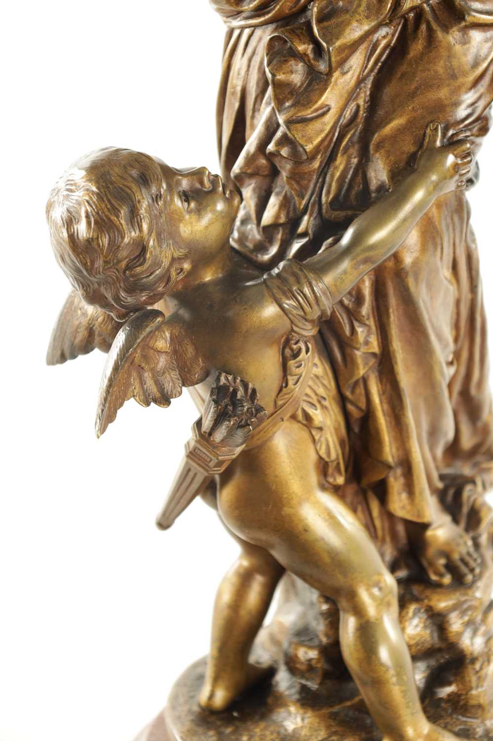 JEAN BULIO (FRENCH 1827 - 1911) A 19TH CENTURY GILT BRONZE FIGURE DEPICTING ‘PSYCHE AND LOVE’ - Image 2 of 8