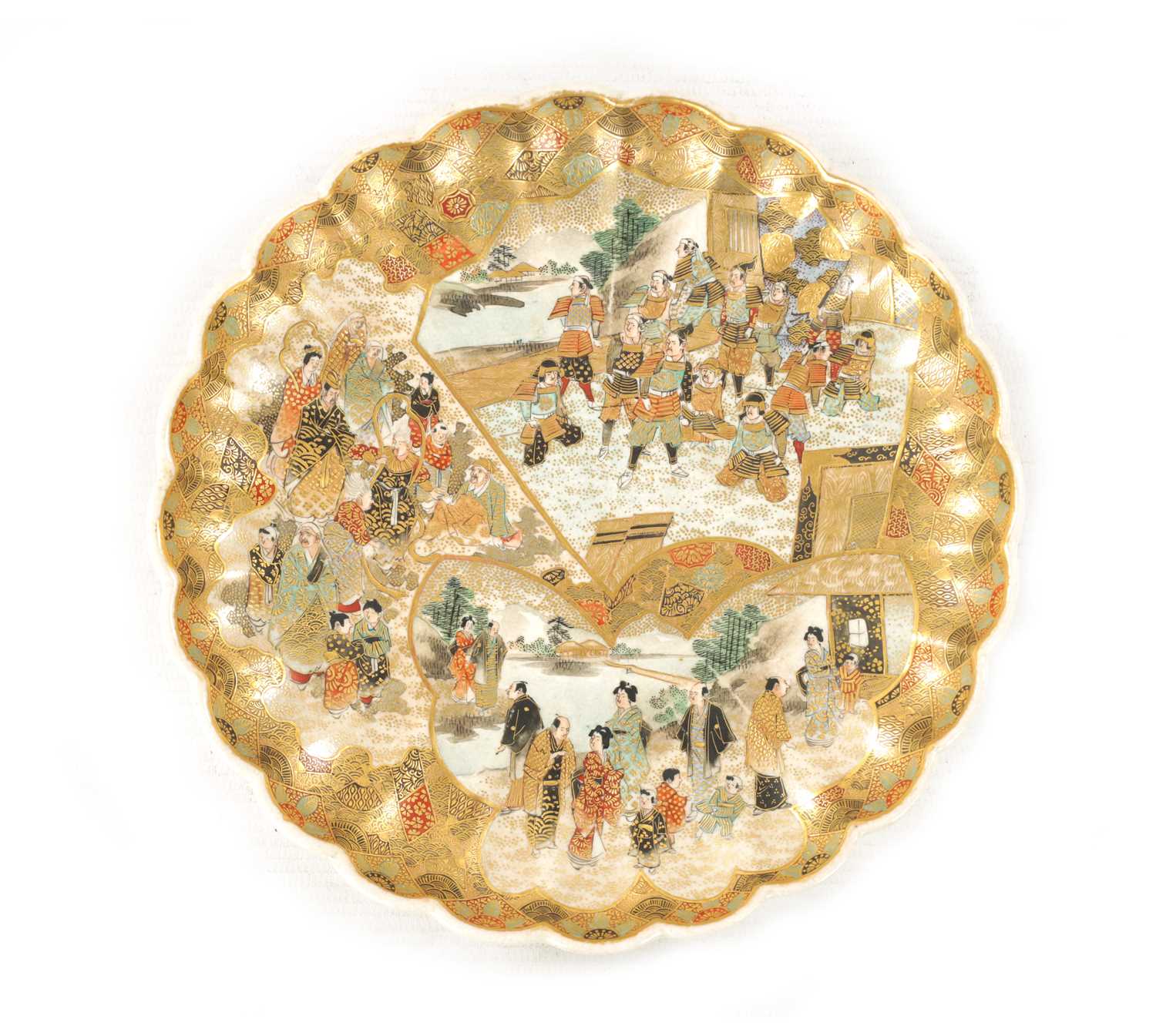 A JAPANESE MEIJI PERIOD SATSUMA CABINET PLATE