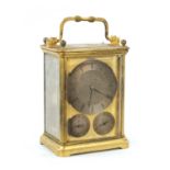 A MID 19TH CENTURY STRIKING CARRIAGE CLOCK WITH CALENDAR