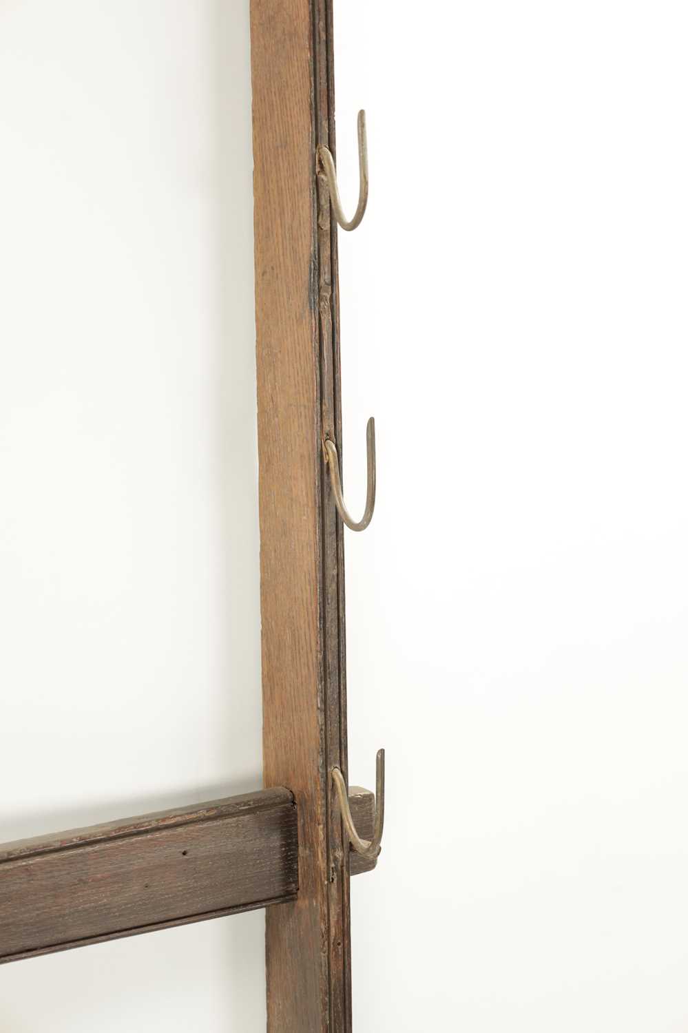 AN 18THN CENTURY OAK WALL HANGING WHIP RACK - Image 3 of 6