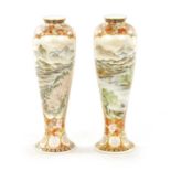 YABU MEIZAN (1853-1934) A FINE PAIR OF MEIJI PERIOD JAPANESE SATSUMA VASES