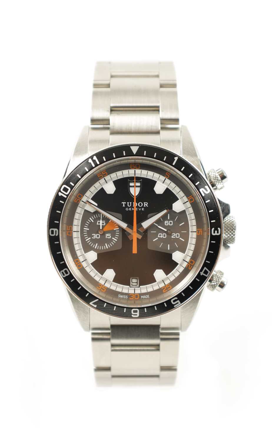 A GENTLEMAN'S STEEL TUDOR HERITAGE CHRONO WRISTWATCH