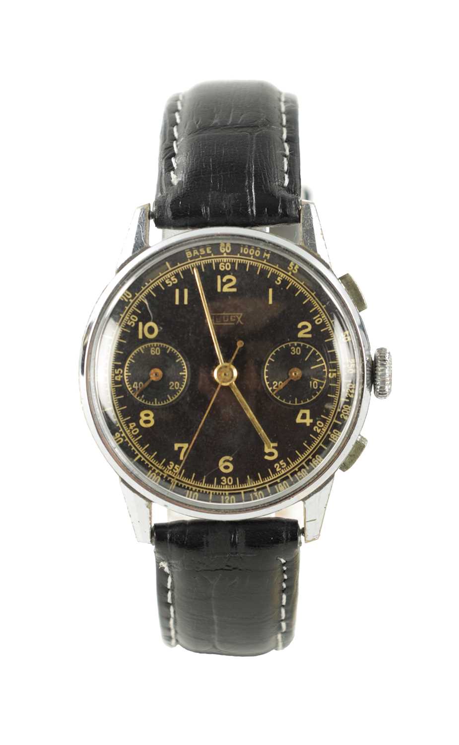 A GENTLEMAN’S 1960’S STEEL-CASED HUGEX CHRONOGRAPH WRISTWATCH