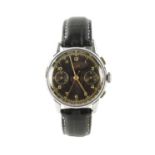 A GENTLEMAN’S 1960’S STEEL-CASED HUGEX CHRONOGRAPH WRISTWATCH