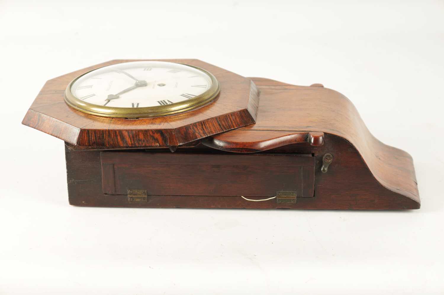 WILLIAM YOUNG, ABCHURCH LANE, LONDON. A RARE 19TH CENTURY 6” CONVEX ROSEWOOD DROP DIAL WALL CLOCK - Image 6 of 8