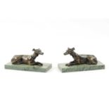 A PAIR OF FRENCH 19TH CENTURY PATINATED BRONZE SCULPTURES