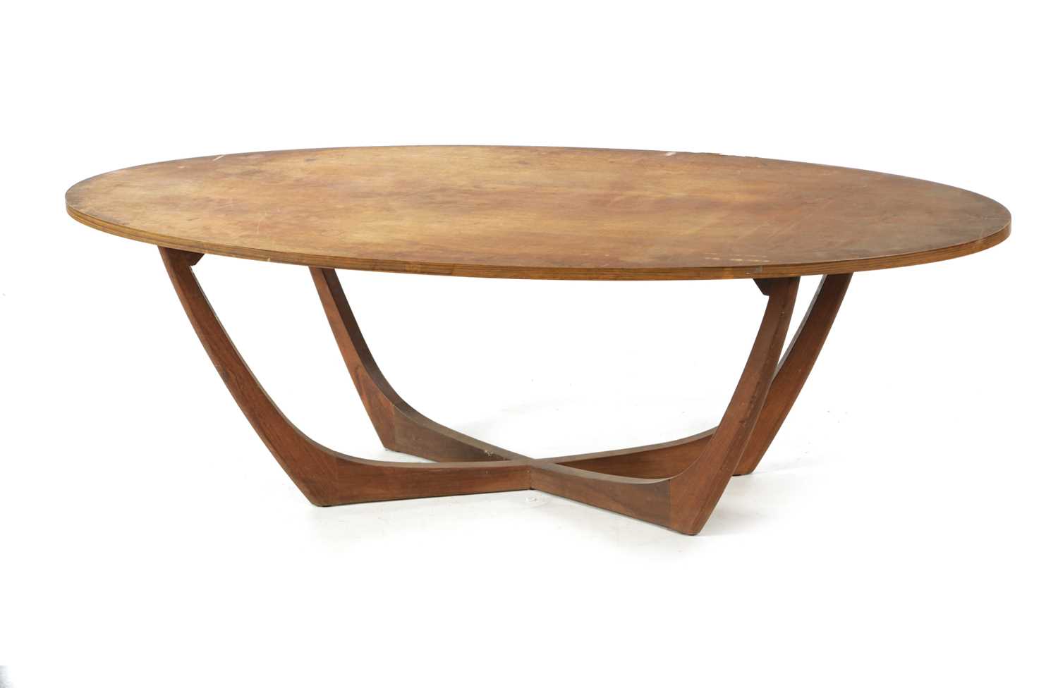 A 1950'S OVAL COFFEE TABLE