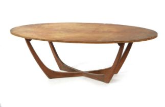 A 1950'S OVAL COFFEE TABLE