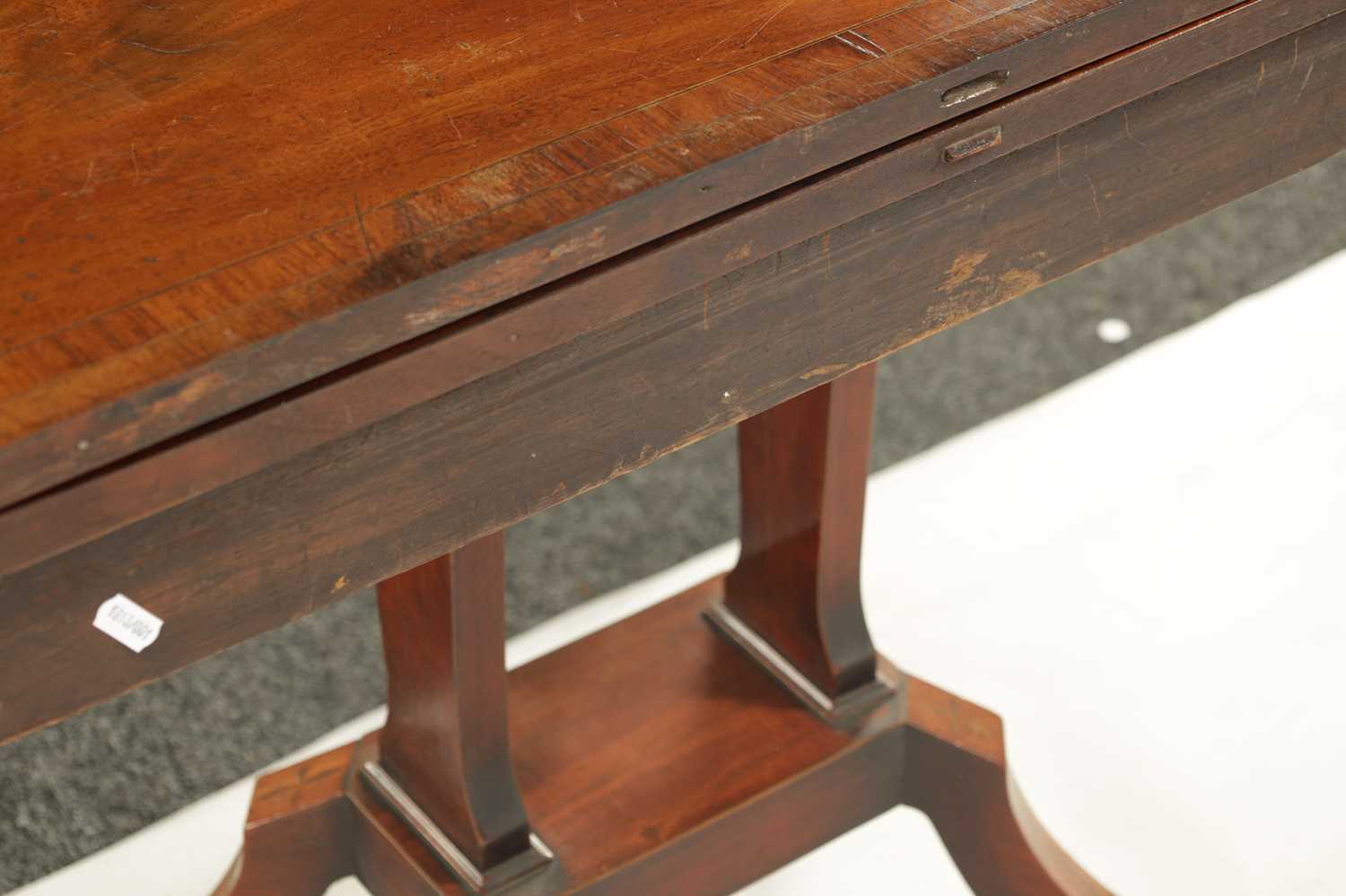 A REGENCY FIGURED MAHOGANY AND INLAID CARD TABLE - Image 10 of 10