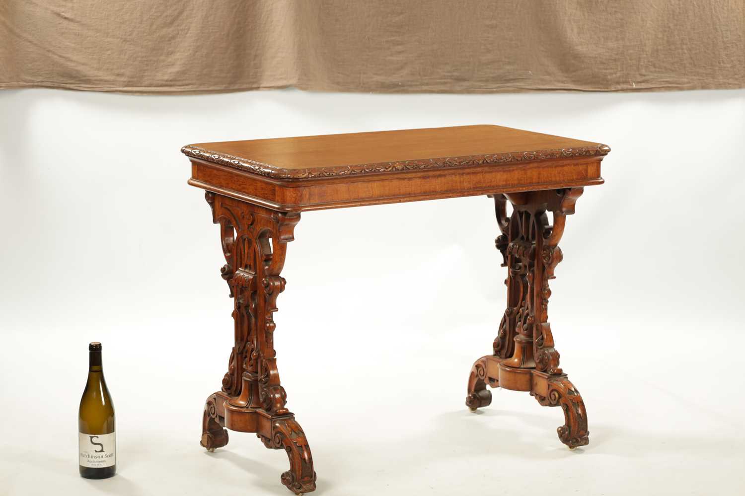 A 19TH CENTURY CARVED AND INLAID OAK LIBRARY TABLE BY LAMB MANCHESTER - Image 2 of 16