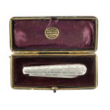 A 19TH CENTURY SILVER FOLDING POCKET FRUIT KNIFE