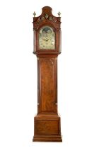 THOMAS HUNTER JUNIOR, LONDON. A FINE GEORGE III FIGURED MAHOGANY MUSICAL EIGHT-DAY LONGCASE CLOCK