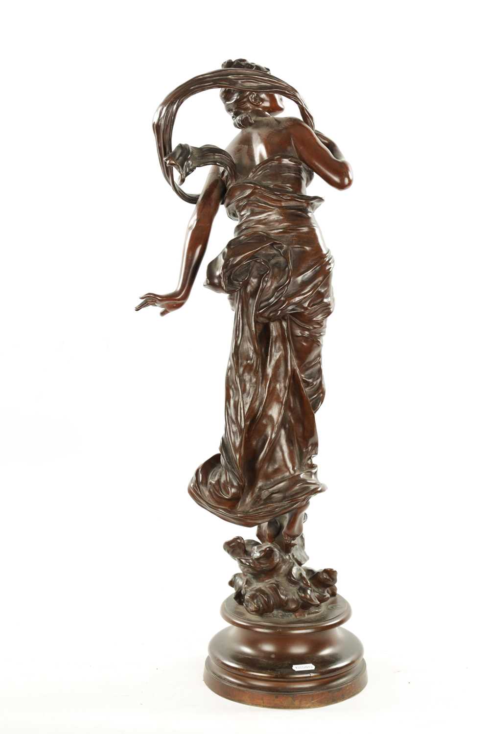 JEAN-JULES CAMBOS (1828-1885). A FINE 19TH CENTURY BROWN PATINATED BRONZE SCULPTURE OF A YOUNG LADY - Image 7 of 7