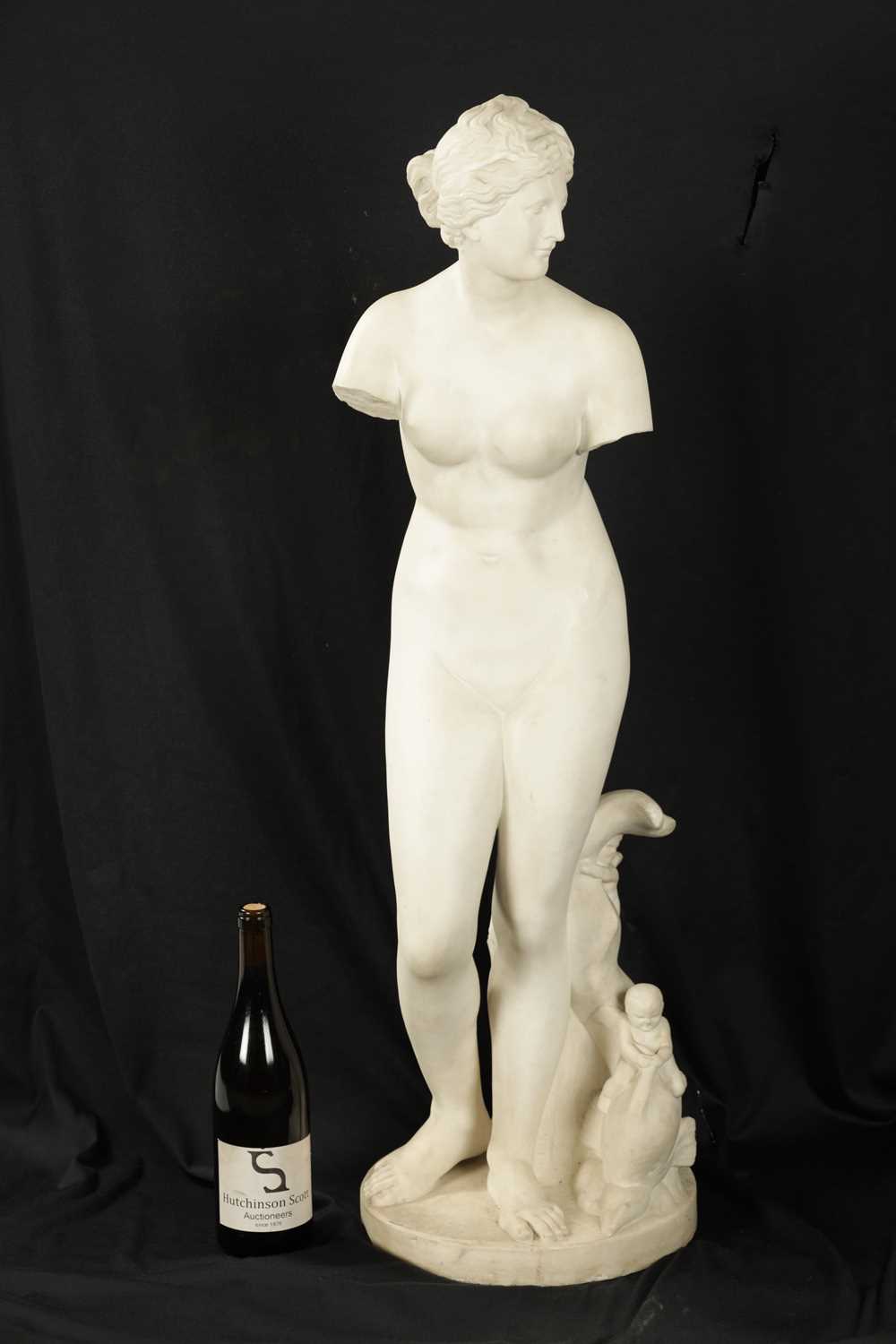 A LARGE LATE 19TH CENTURY CARVED WHITE MARBLE SCULPTURE - Image 4 of 8