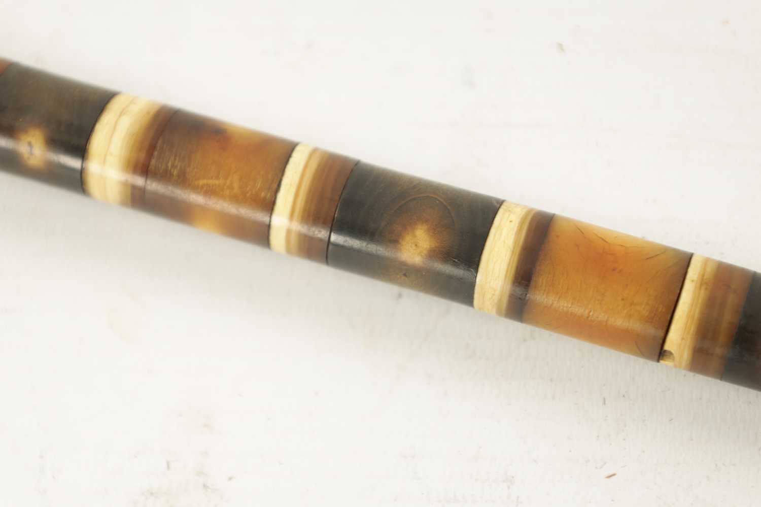 A LATE 19TH CENTURY SEGMENTED HORN AND BONE WALKING STICK - Image 2 of 4