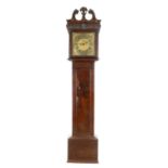 ELIAZER WARREN, DUBLIN. A GEORGE III FIGURED MAHOGANY LONGCASE CLOCK