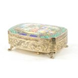 A FINE 19TH CENTURY ITALIAN SILVER AND ENAMEL MUSIC BOX