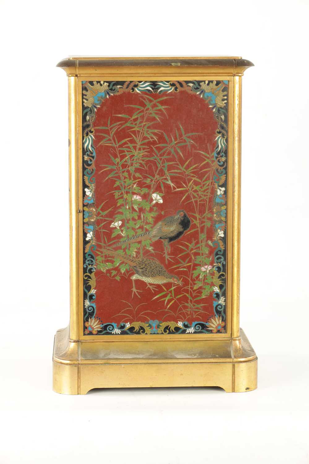 A LARGE 19TH CENTURY FRENCH GILT BRASS MANTEL CLOCK WITH JAPANESE CLOISONNE PANELS - Image 6 of 14