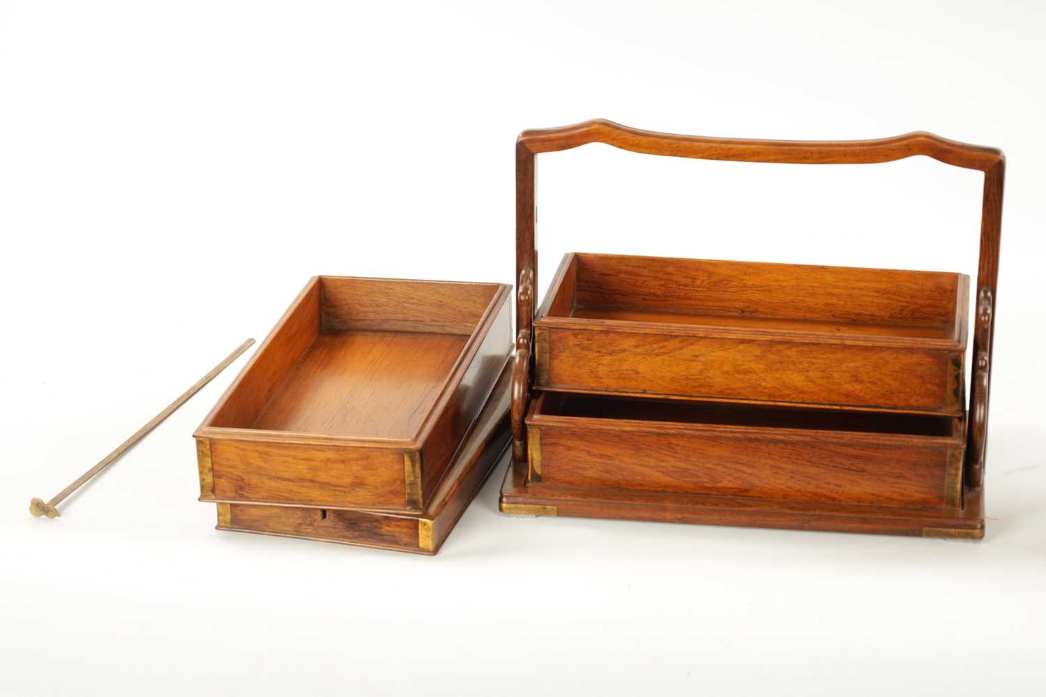 A CHINESE HUANGHUALI FOUR-TIER PICNIC BOX - Image 5 of 14