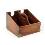 A GEORGE III BOUND MAHOGANY DOUBLE WINE BOTTLE CARRIER