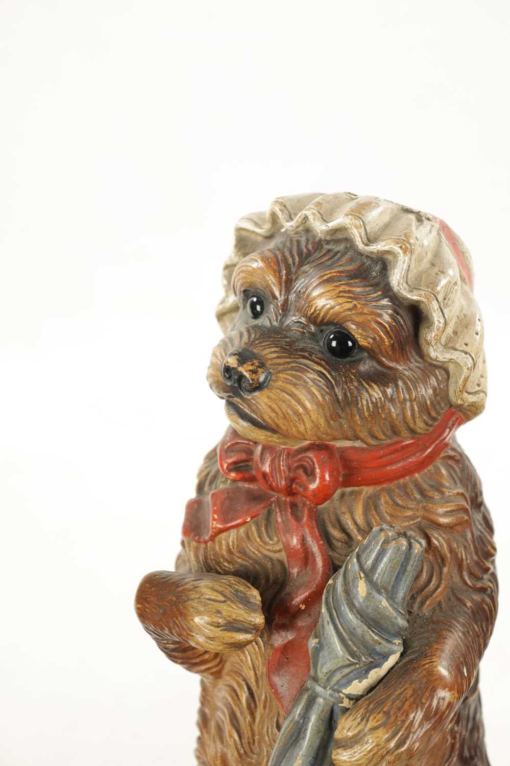A PAIR OF LATE 19TH CENTURY AUSTRIAN COLD-PAINTED TERRACOTTA MODELS OF DOGS - Image 4 of 8
