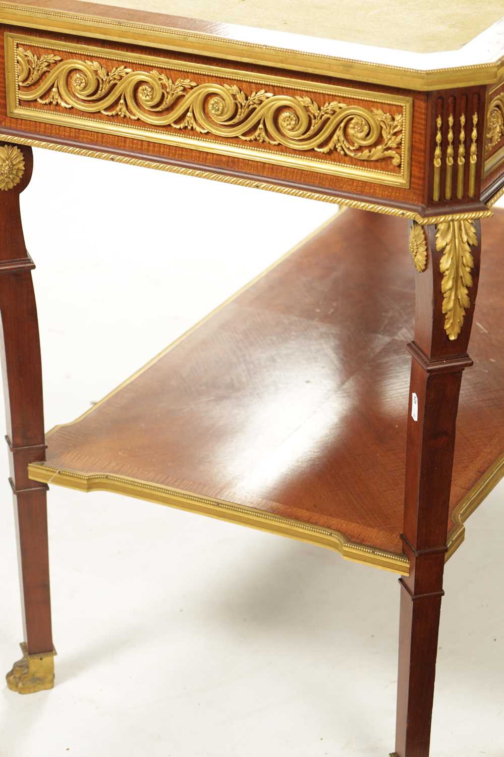 A FINE 19TH CENTURY ENGLISH MADE FRENCH EMPIRE STYLE FIDDLEBACK MAHOGANY AND ORMOLU MOUNTED WRITING - Image 6 of 6