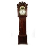 ROBERT GREAVES, MACCLESFIELD. A GEORGE III FIGURED MAHOGANY EIGHT DAY LONGCASE CLOCK