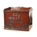 AN 19TH CENTURY MAHOGANY LIDDED BOX