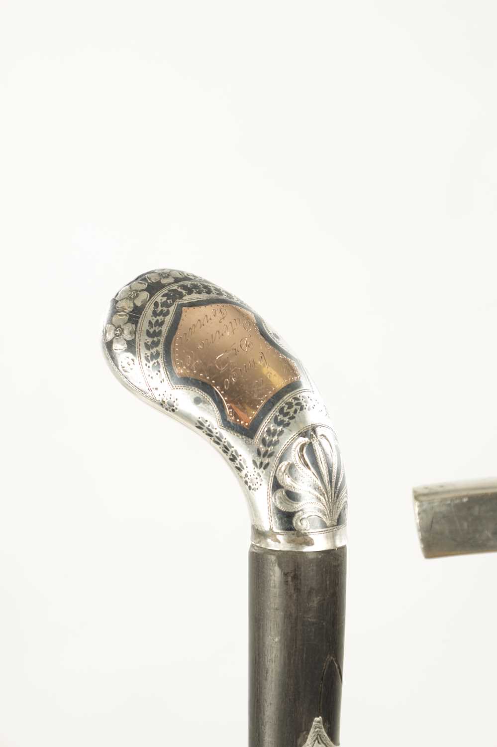OF GOLFING INTEREST, A COLLECTION OF THREE 19TH CENTURY SILVER TOPPED WALKING STICKS - Image 6 of 9
