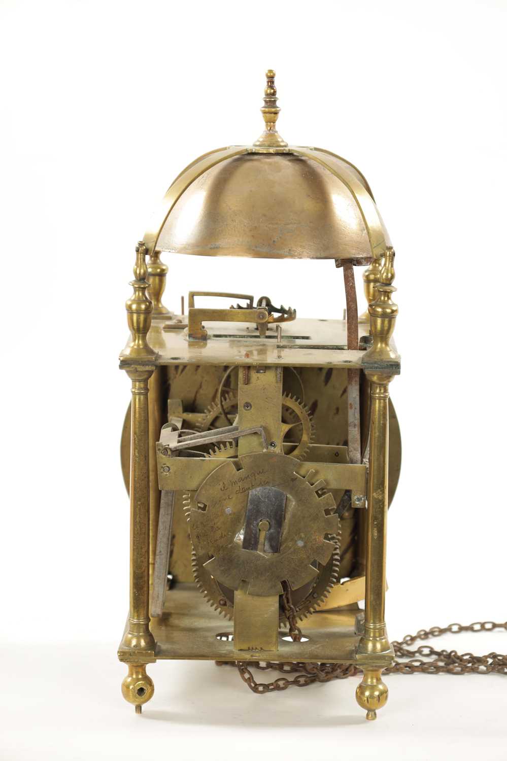 JOSEPH WINDMILLS, LONDON. A LATE 17TH CENTURY WINGED LANTERN CLOCK - Image 8 of 11