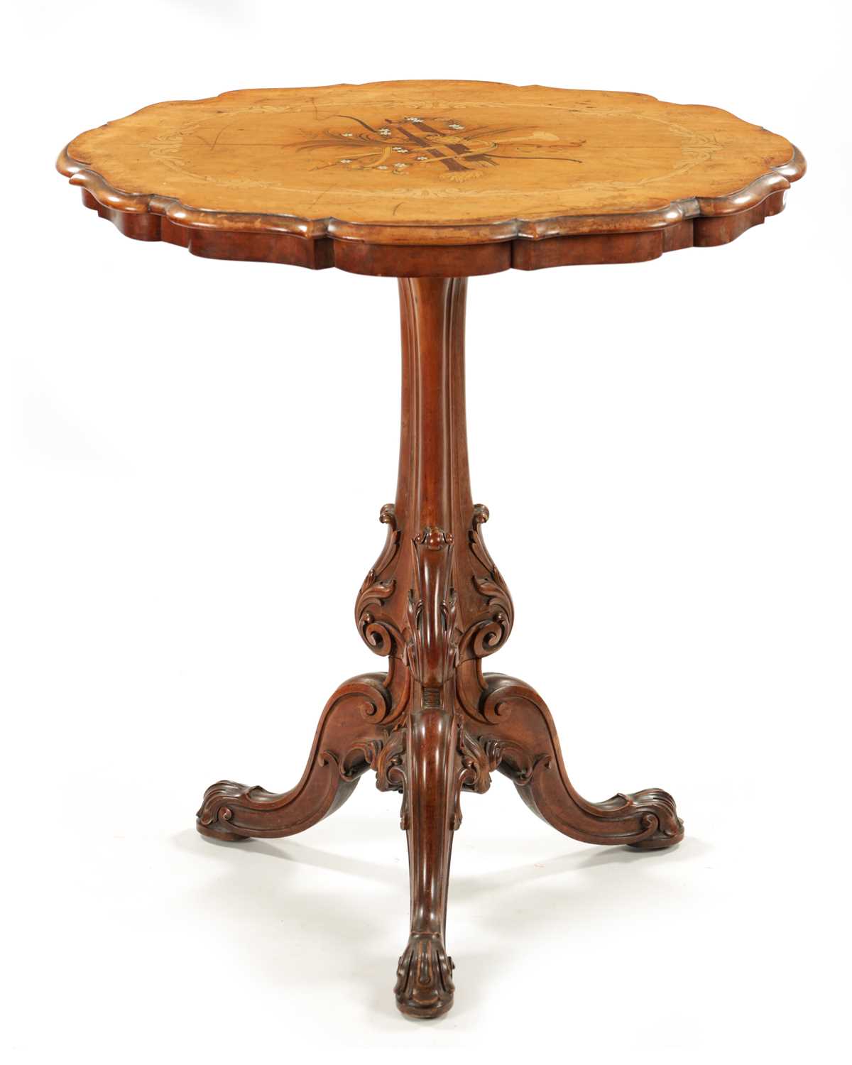 AN IMPORTANT 19TH CENTURY WALNUT AND MARQUETRY SALON TABLE