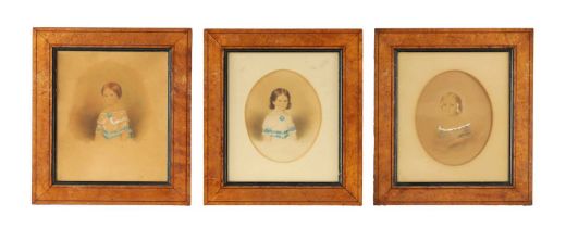 A SET OF THREE EDWARDIAN WATERCOLOURS OF CHILDREN